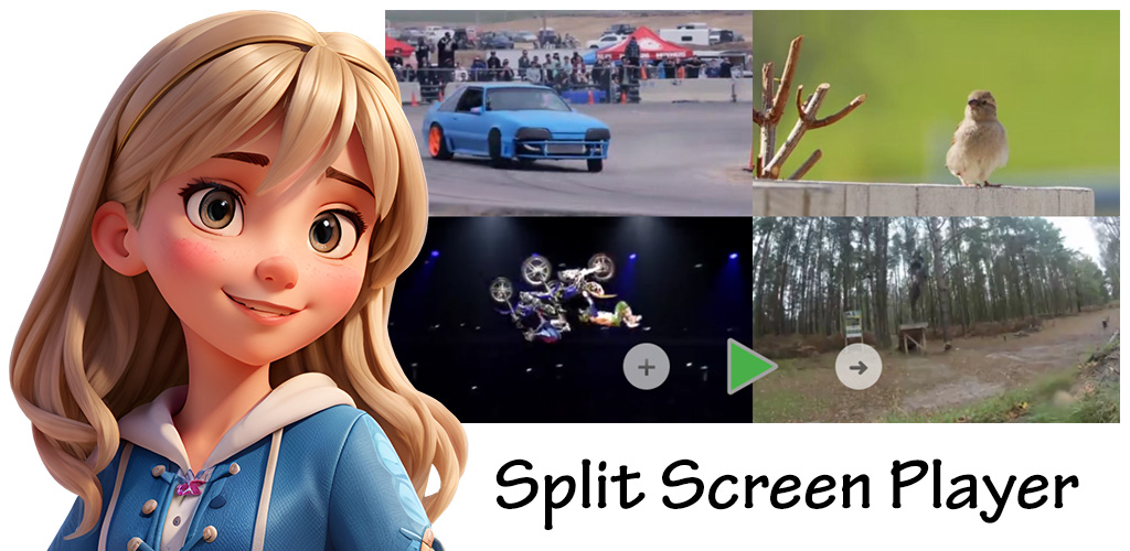 Split screen video player for android
